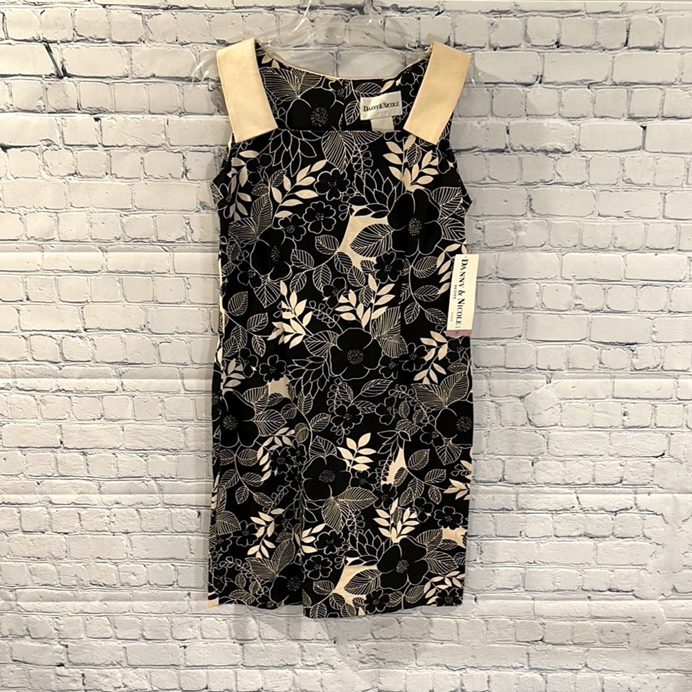 Floral Black and Cream Dress